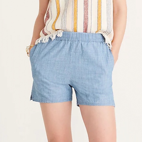Madewell Pants - EUC Madewell Chambray Pull-On Shorts Size Medium